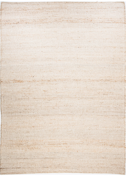 Tapete Natural Beige de Trama Gruesa Tejido a Mano