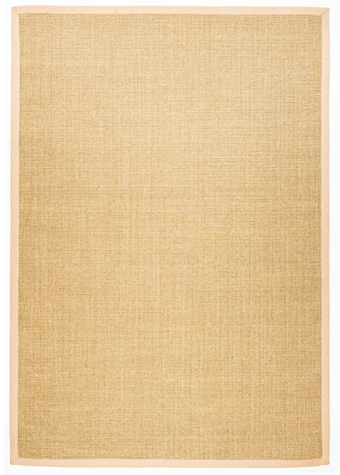 Tapete de Fibra Natural Miel con Ribete Beige