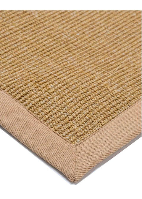 Tapete de Fibra Natural Miel con Ribete Beige
