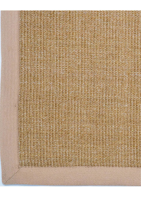 Tapete de Fibra Natural Miel con Ribete Beige