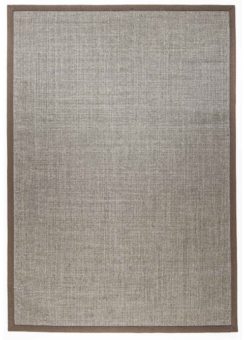 Tapete de Fibra Natural Gris con Ribete Café