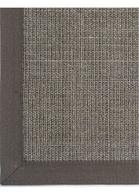Tapete de Fibra Natural Gris con Ribete Café