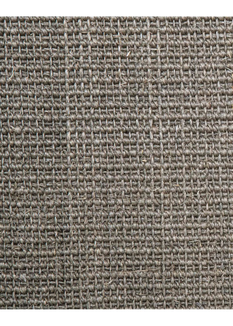Tapete de Fibra Natural Gris con Ribete Café