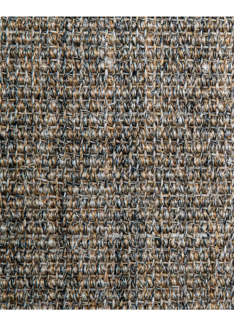 Tapete de Fibra Natural Beige con Ribete Negro