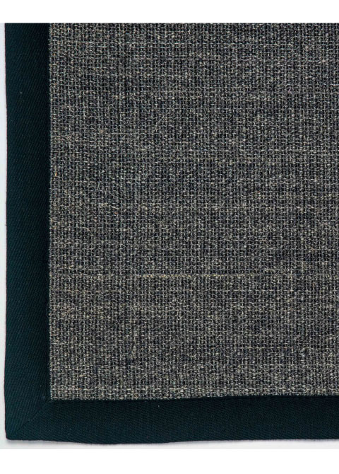 Tapete de Fibra Natural Gris Oscuro con Ribete Negro