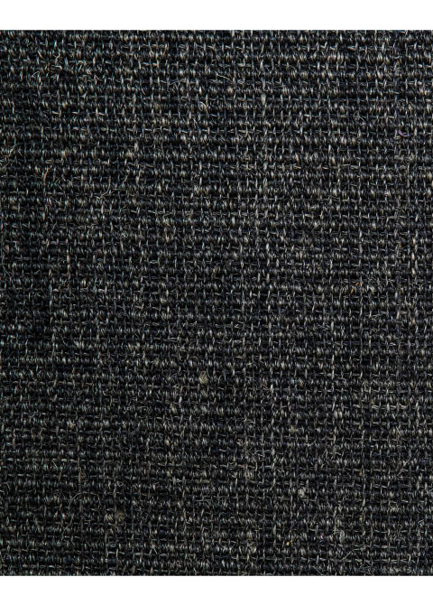 Tapete de Fibra Natural Gris Oscuro con Ribete Negro