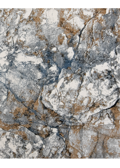 Tapete Abstracto Gris con Textura de Piedra en Azul y Ocre