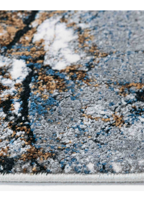 Tapete Abstracto Gris con Textura de Piedra en Azul y Ocre