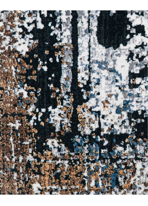 Tapete Abstracto Azul Pizarra con Marcos Superpuestos en Negro - Vista alternativa
