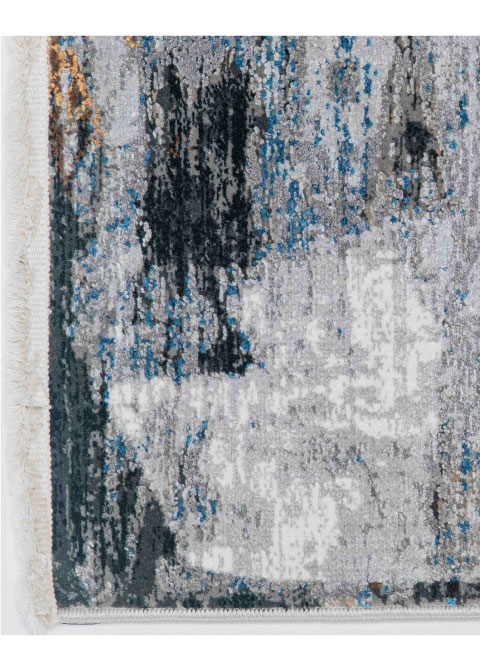 Tapete Abstracto Gris con Veta Ocre y Rayado Horizontal