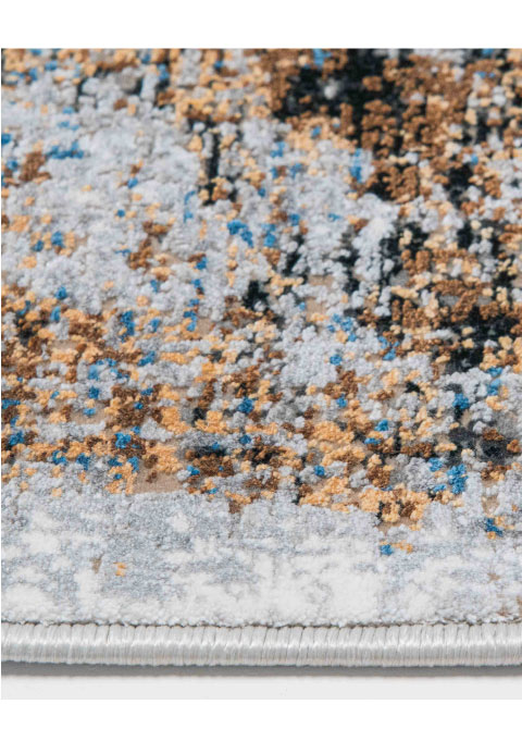 Tapete Abstracto Gris con Veta Ocre y Rayado Horizontal