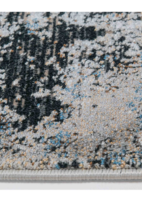 Tapete Abstracto Carbón con Centro Claro y Marco Desgastado