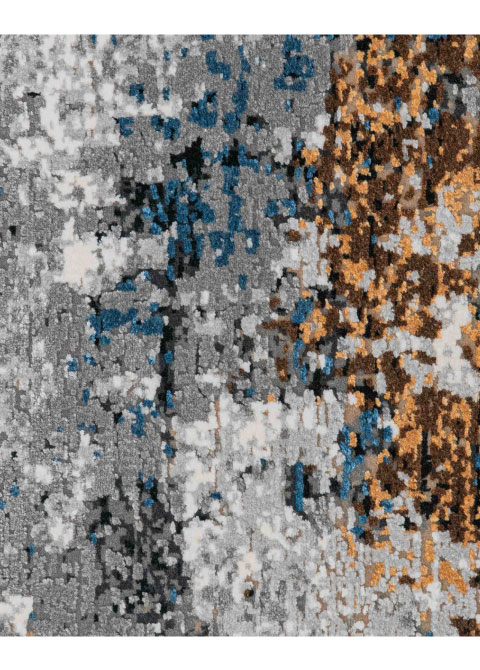 Tapete Abstracto Gris con Contraste en Azul Intenso y Ámbar