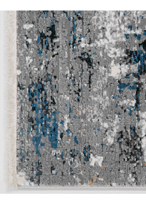 Tapete Abstracto Gris con Contraste en Azul Intenso y Ámbar - Vista alternativa