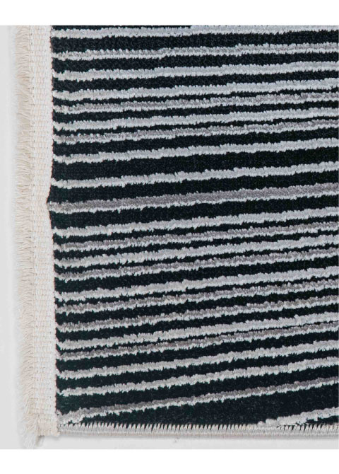 Tapete Gráfico Blanco con Líneas Radiales en Negro