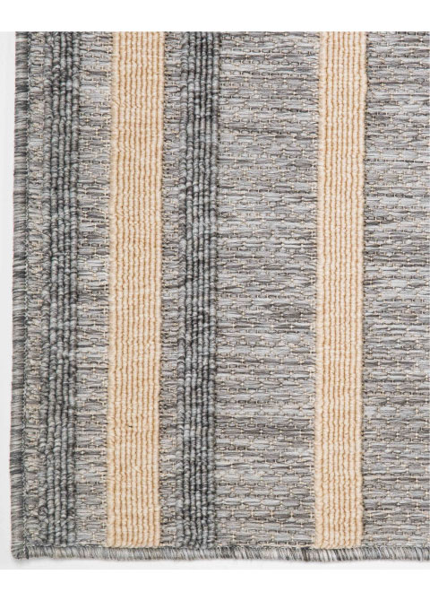 Tapete de Exterior Gris con Rayas Horizontales en Crema