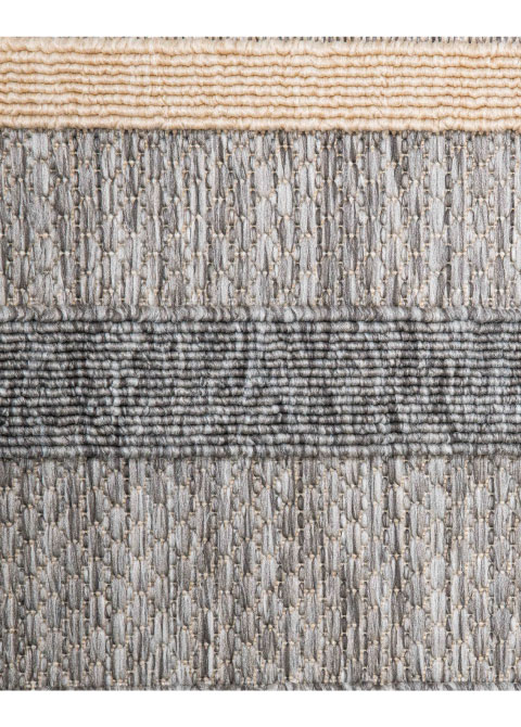 Tapete de Exterior Gris con Rayas Horizontales en Crema