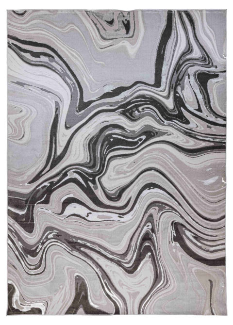 Tapete Abstracto Gris con Marmoleado Fluido en Malva