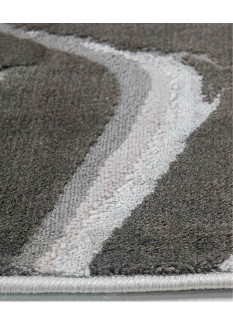 Tapete Abstracto Gris con Marmoleado Fluido en Malva - Vista alternativa