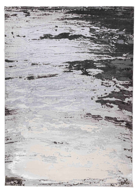 Tapete Abstracto Gris con Vetas Horizontales de Mármol