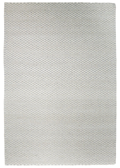 Tapete Tejido Gris Perla con Relieve de Nudo Ovalado