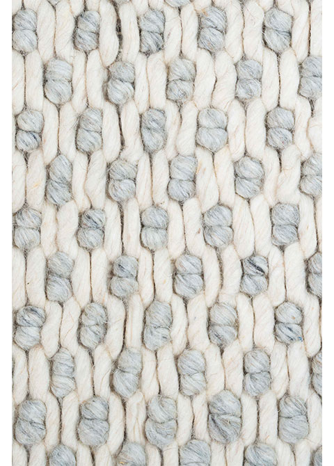 Tapete Tejido Gris Perla con Relieve de Nudo Ovalado - Vista alternativa