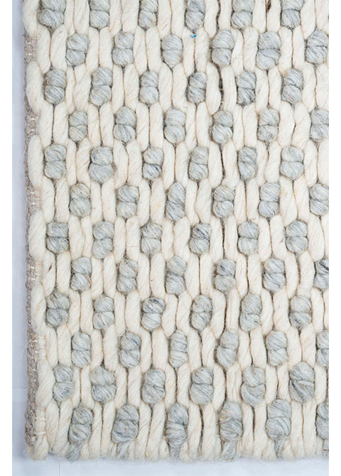 Tapete Tejido Gris Perla con Relieve de Nudo Ovalado