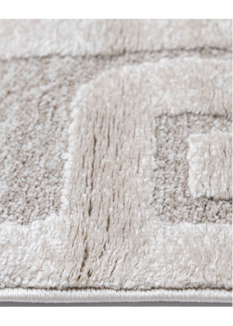 Tapete Monocromo Marfil con Laberinto en Relieve Tallado - Vista alternativa