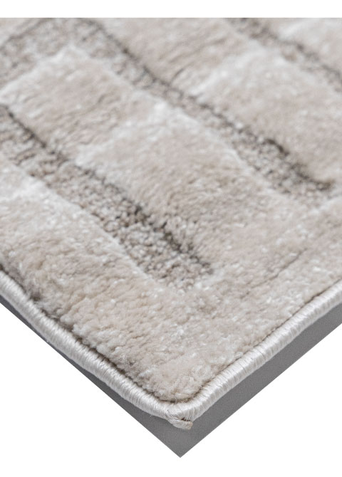 Tapete Monocromo Marfil con Laberinto en Relieve Tallado