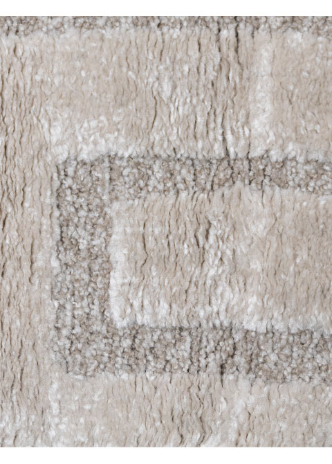 Tapete Monocromo Marfil con Laberinto en Relieve Tallado