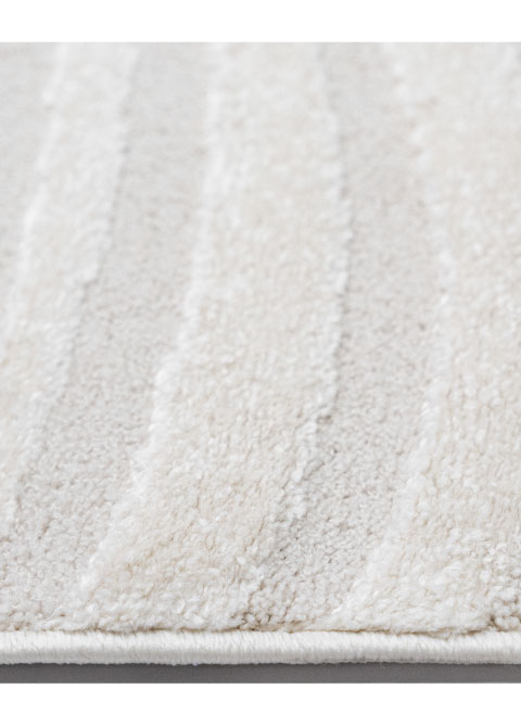 Tapete Monocromo Blanco con Ondas en Relieve Tallado - Vista alternativa