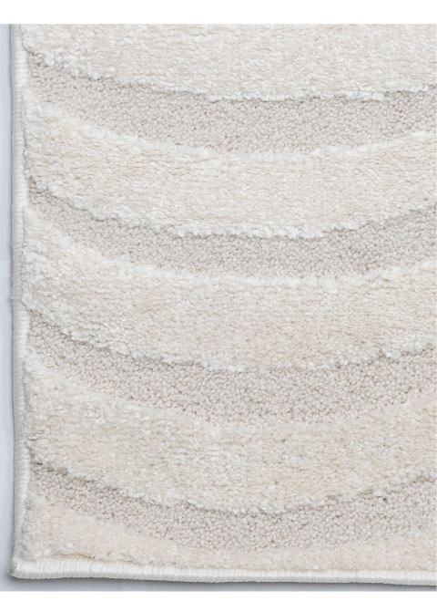 Tapete Monocromo Blanco con Ondas en Relieve Tallado