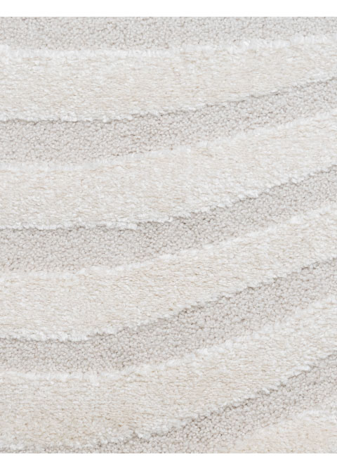 Tapete Monocromo Blanco con Ondas en Relieve Tallado