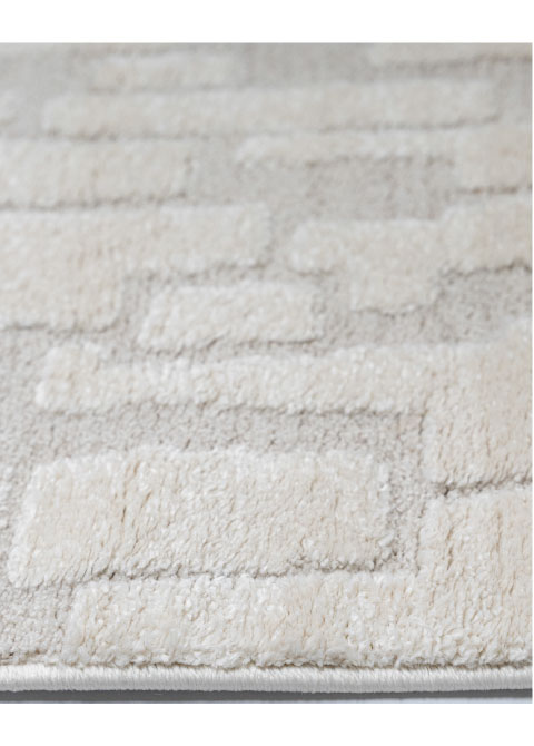 Tapete Monocromo Marfil con Trazos Modulares en Relieve - Vista alternativa