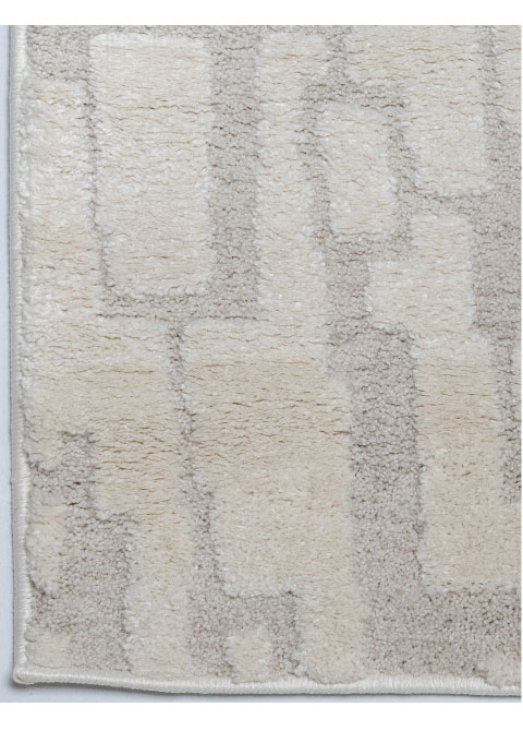 Tapete Monocromo Marfil con Trazos Modulares en Relieve