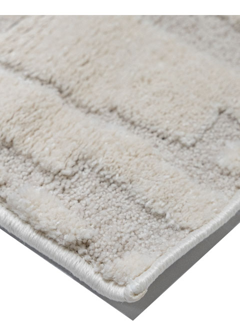 Tapete Monocromo Marfil con Trazos Modulares en Relieve