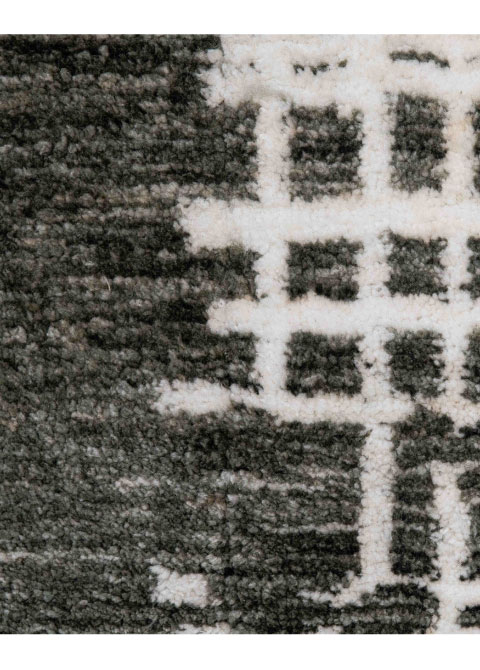 Tapete Abstracto Gris Oscuro con Trama Cruzada en Marfil