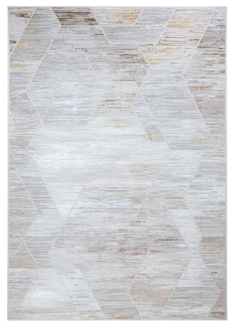 Tapete Geométrico Beige con Rombos Difuminados en Oro
