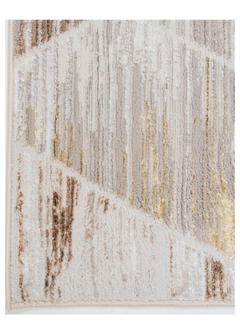 Tapete Geométrico Beige con Rombos Difuminados en Oro