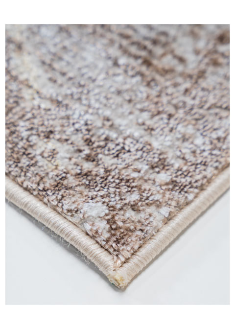 Tapete Geométrico Beige con Retícula de Triángulos en Oro