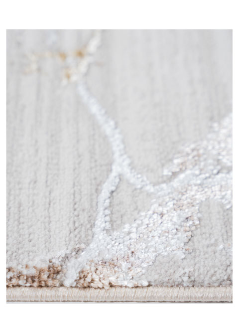 Tapete Abstracto Beige con Ramas en Blanco y Oro - Vista alternativa