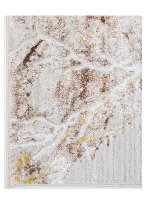 Tapete Abstracto Beige con Ramas en Blanco y Oro