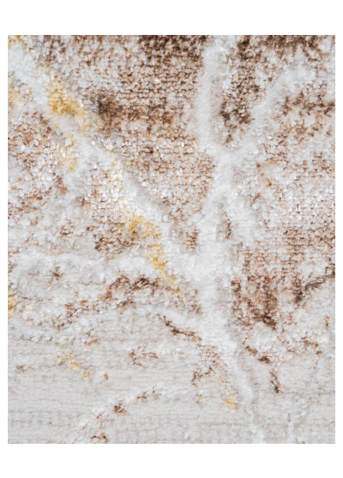 Tapete Abstracto Beige con Ramas en Blanco y Oro