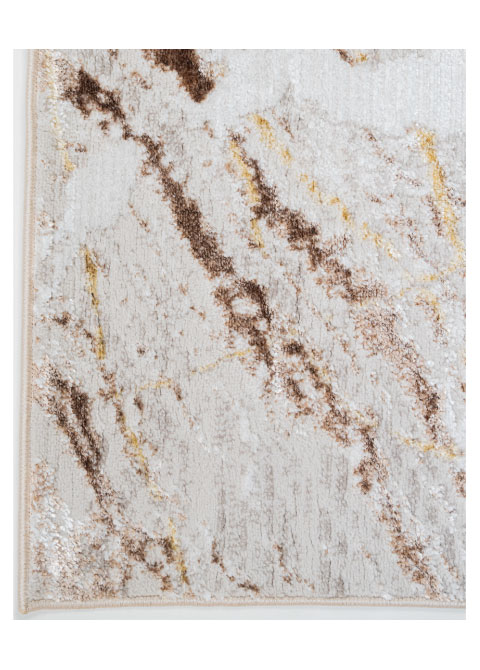 Tapete Abstracto Beige con Vetas Blancas y Cobre