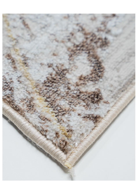 Tapete Abstracto Beige con Vetas Blancas y Cobre