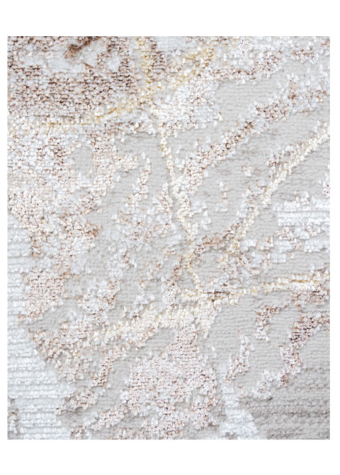Tapete Abstracto Beige con Vetas Blancas y Cobre