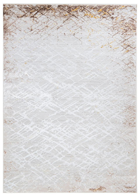 Tapete Abstracto Beige con Enrejado Diagonal Desgastado