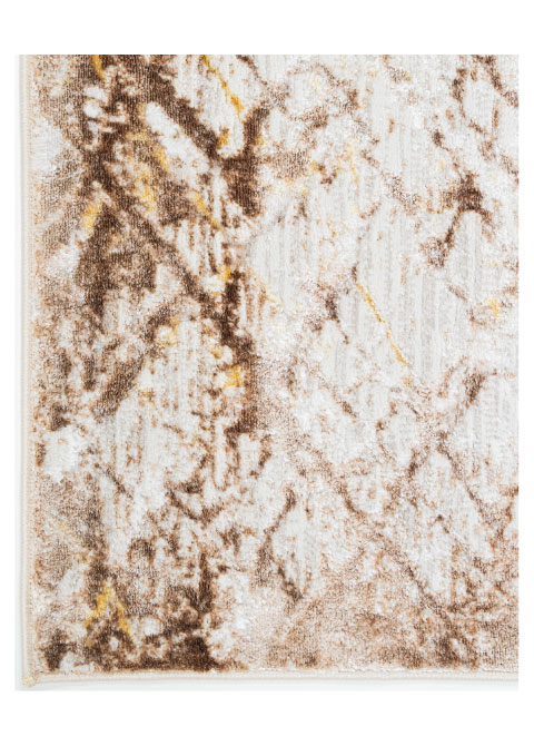 Tapete Abstracto Beige con Enrejado Diagonal Desgastado - Vista alternativa