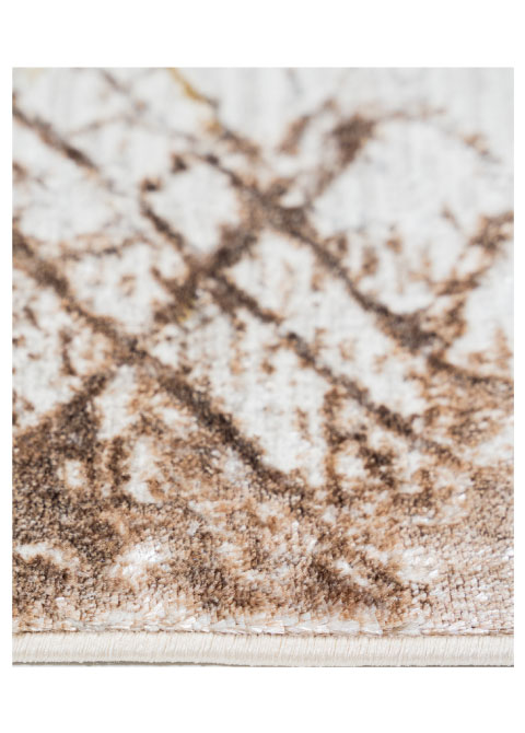 Tapete Abstracto Beige con Enrejado Diagonal Desgastado