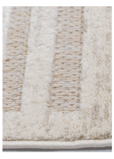 Tapete Rayado Beige con Franjas Horizontales